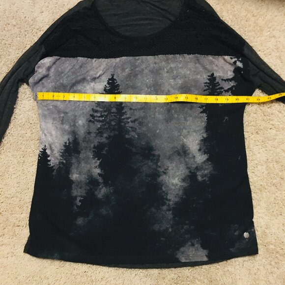 Soyaconcept Watercolour Forest Print Long Sleeve Crochet Collar Jersey T… - Picture 12 of 16